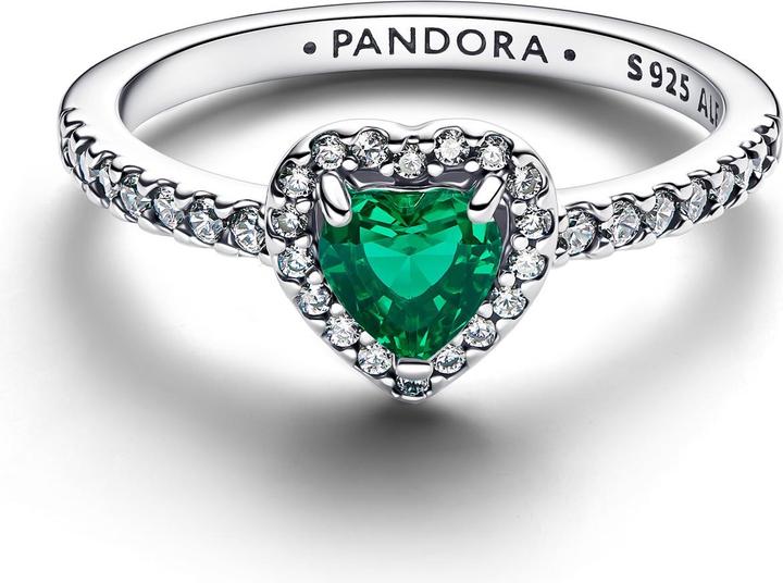 Actual product image Pandora Elevated Royal Green Heart Ring (52, 925 Silver)