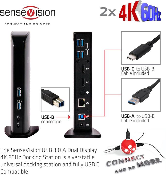 Produktbild Club 3D Dual Display Docking Station 4K60Hz (USB-B)