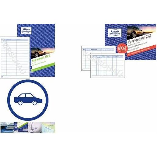 Avery Formularbücher Fahrtenbuch, Pkw mit Kraftstoffverbrauch 222-5 DIN A6 quer 1x 40 Seit (56 x) (222-5)