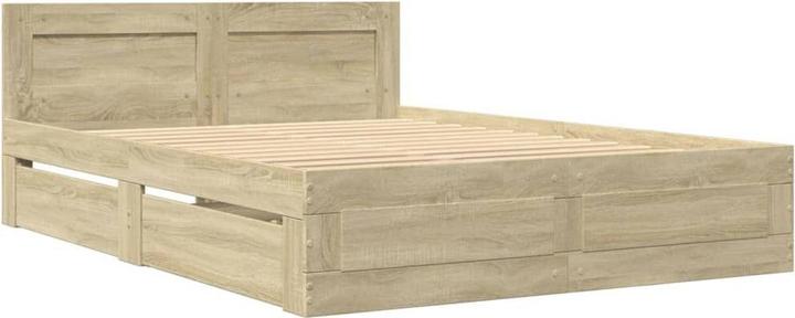 Actual product image vidaXL Bed frame with headboard (140 x 190 cm)