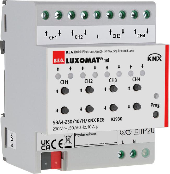 Immagine prodotto BEG Installazione della serie SBA4-230/10/H/KNX REG- (Attuatore per otturatore)