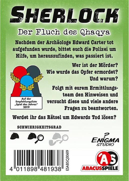 Actual product image Abacus Sherlock The Curse of Qhaqya (German)