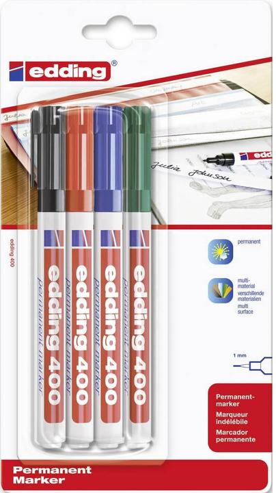 Produktbild Edding 400-E4 (Mehrfarbig, 1 mm, 4 x)