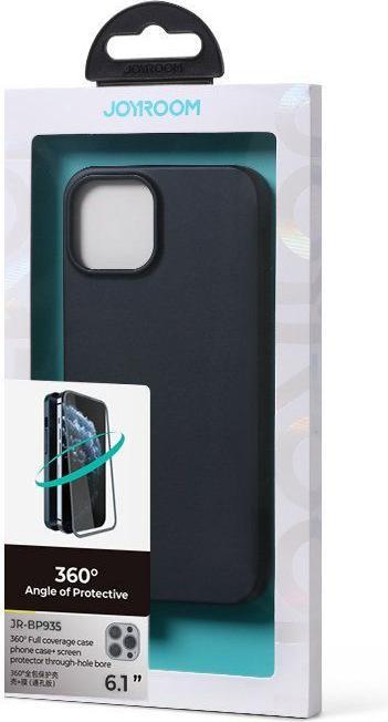 Joyroom 360 Full Case front and back cover for iPhone 13 Pro + tempered glass screen protector black (1 Stück, Apple iPhone 13 Pro)