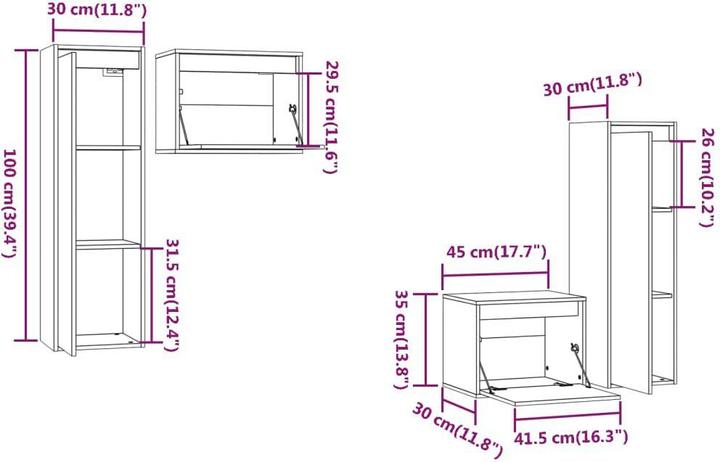 Actual product image vidaXL TV-Schrank (45 x 30 x 35 cm)