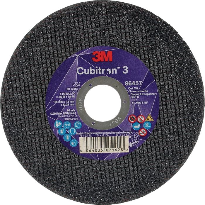3M Disco da taglio Cubitron™ 3 D125x1.m diritto ™ Cubitron™ 3 foro 22,23 mm