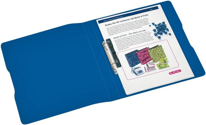 Actual product image Herlitz Ring binder easy orga to go, A4, 2-ring, blue opaque D-Combi mechanism, spine width: 27 mm, filling (A4, 27 mm, 1 pcs.)