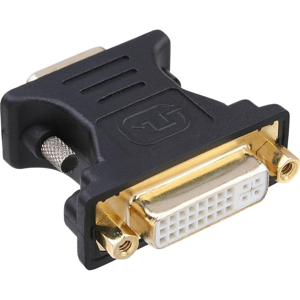 InLine Adattatore DVI-A (DVI, 5 cm), Adattatore dati + video, Nero