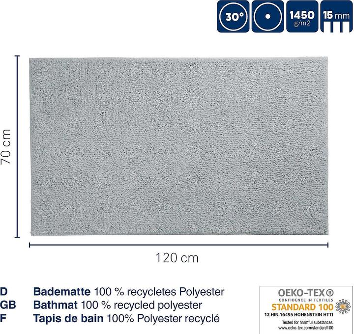 Immagine prodotto Kela Tappeto da bagno Maja grigio roccia (120 x 70 cm)