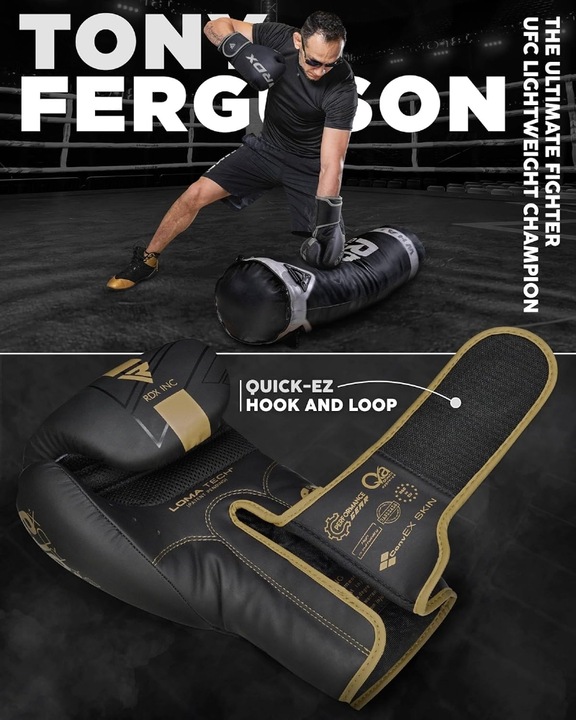 Immagine prodotto Rdx Guantoni da boxe F6 Matte Golden-10OZ (10 OZ, 10)