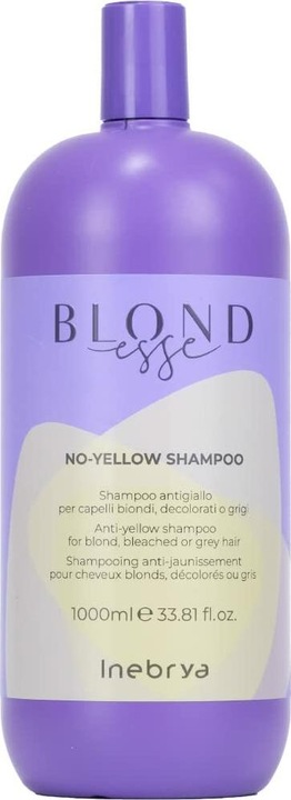 Inebrya Blondesse No-Yellow Shampoo szampon do włosów blond rozjaśnianych i siwych 1000ml (W) (1000 ml, Flüssiges Shampoo)