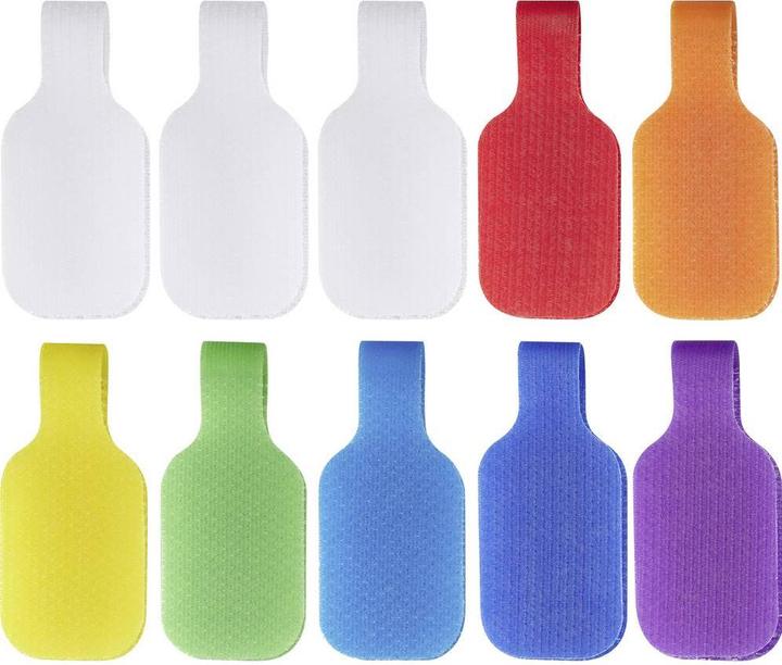 Blau, Gelb, Grün, Himmelblau, Orange, Rot, Violett, Weiss