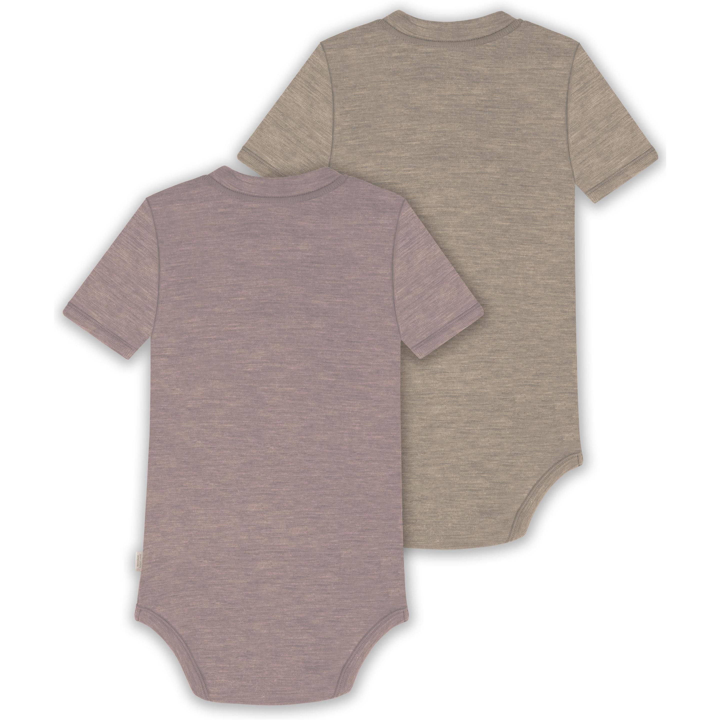 Thumbnail - Normani, Body, 2er Set Baby Merino Kurzarmbody „Tihoi" - 9321, Rosa, (86)