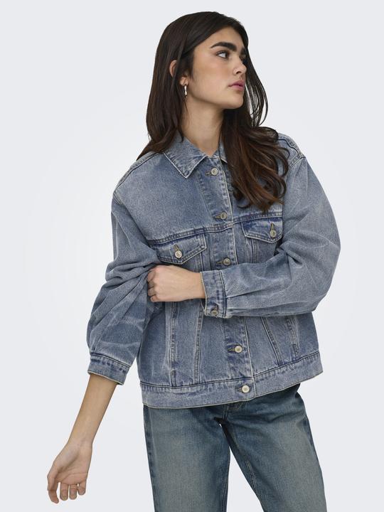 Immagine prodotto Only Polsini con colletto a scomparsa e giacca con bottoni in denim (L)
