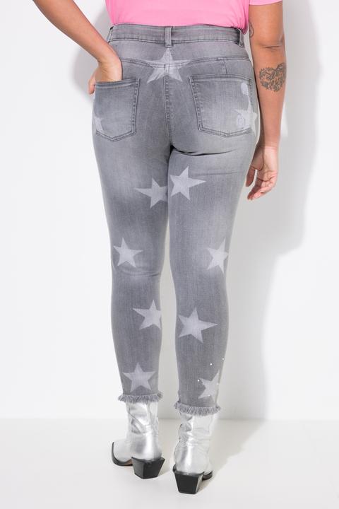 Produktbild Angel of Style Jeans, Slim Fit, Sterne, Glitzersteinchen, Fransensaum (48)