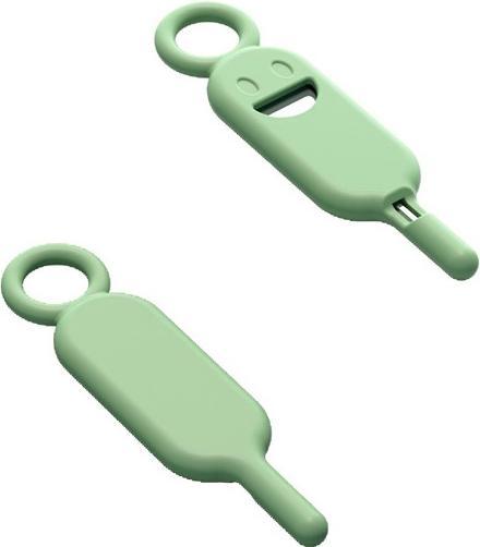 Actual product image OEM Key / needle for SIM card tray needle keychain green