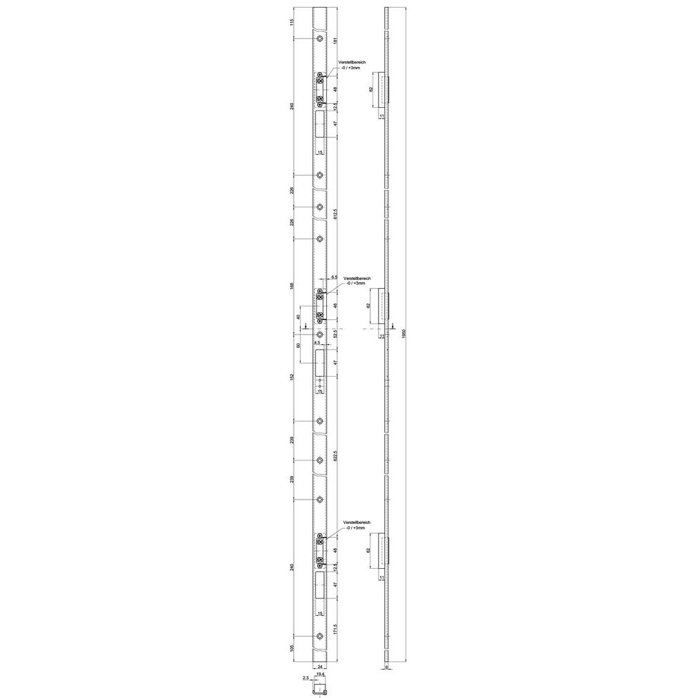 MSL, Türgriff + Fenstergriff, U-Schliessleisten BV-24421 VariFlex (Türgriff)
