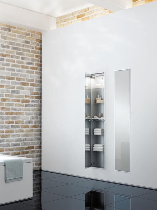 Actual product image Emco asis module 300 cabinet module with mirrored door on both sides - flush-mounted version