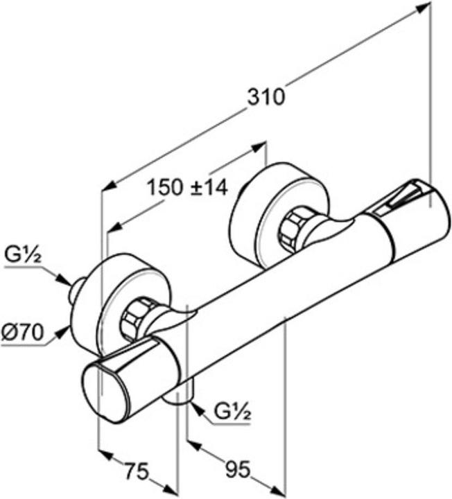 Actual product image Kludi zenta sl - thermostatische douchekraan, mat zwart