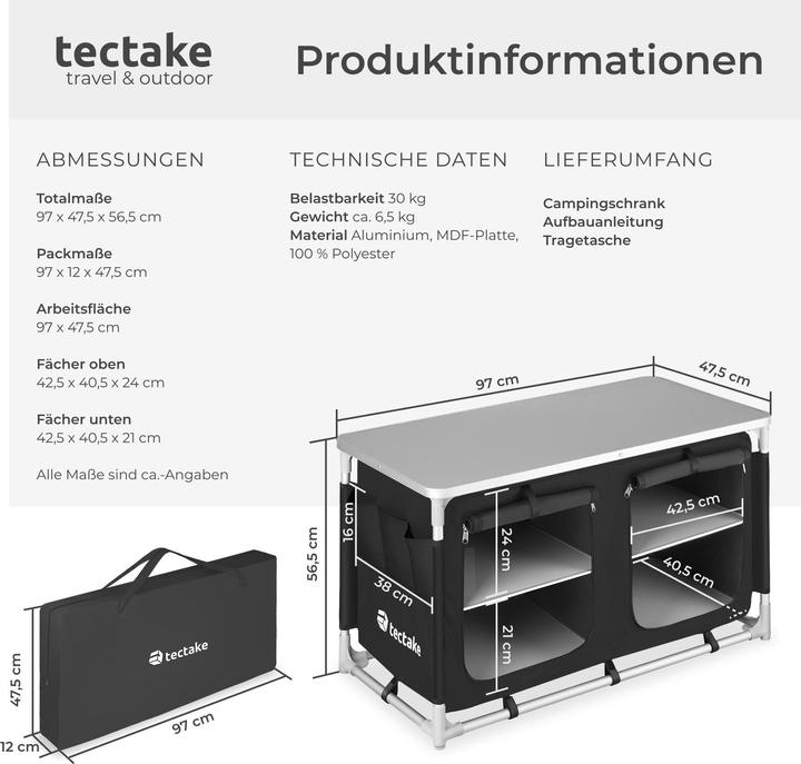Actual product image tectake Camping kitchen