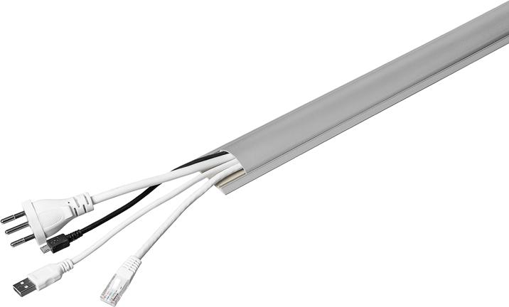 Produktbild Steffen Round Kabelkanal halbrund 50x13mm Stange 1m selbstklebend si (Kabelkanal, 100 cm)