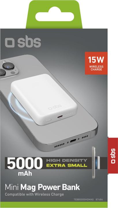 Immagine prodotto SBS Banca di energia wireless ultracompatta da 5000 mAh (5000 mAh, 20 W)