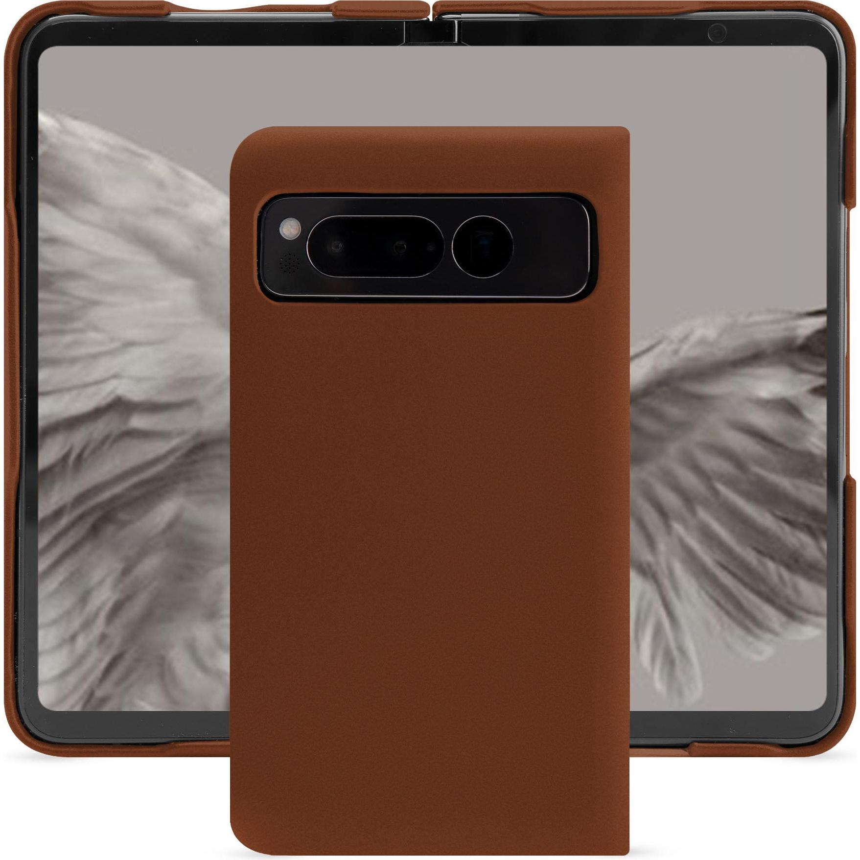 Noreve Lederschutzhülle Google Pixel Fold (Google Pixel Fold), Smartphone Hülle, Braun