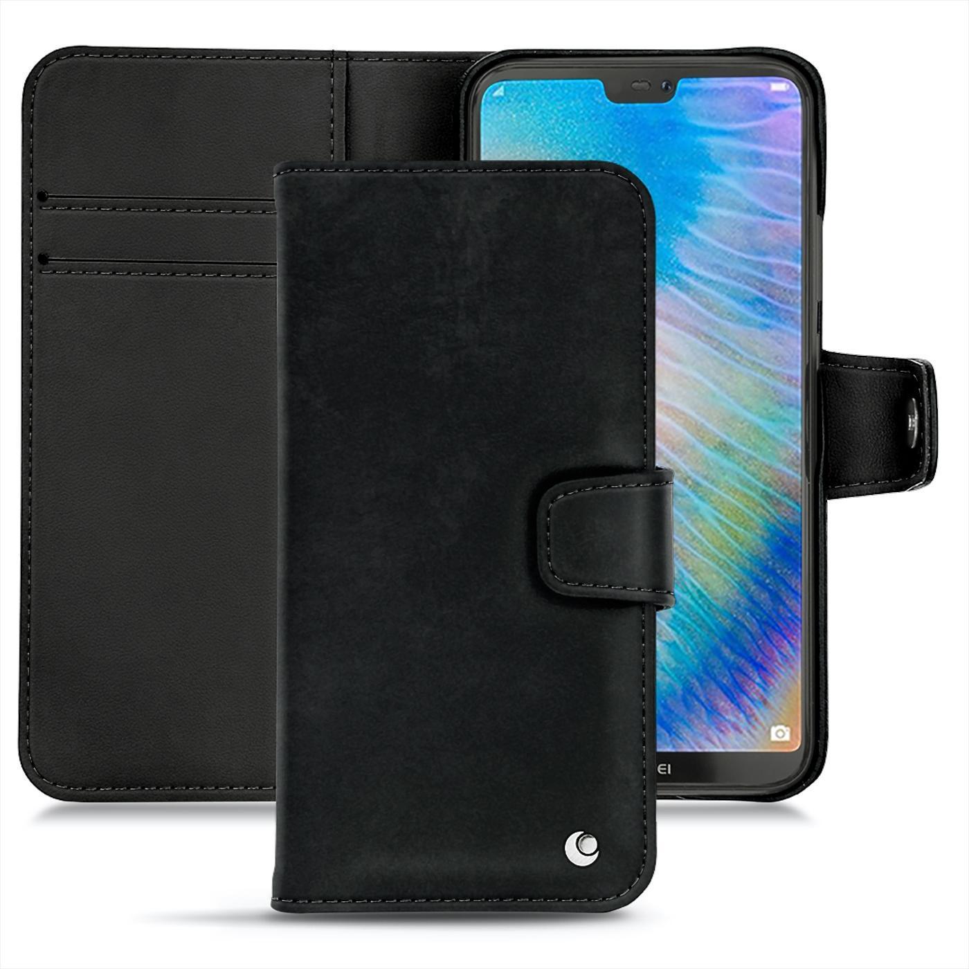 Noreve Lederschutzhülle Wallet (Huawei P20 Lite), Smartphone Hülle, Schwarz