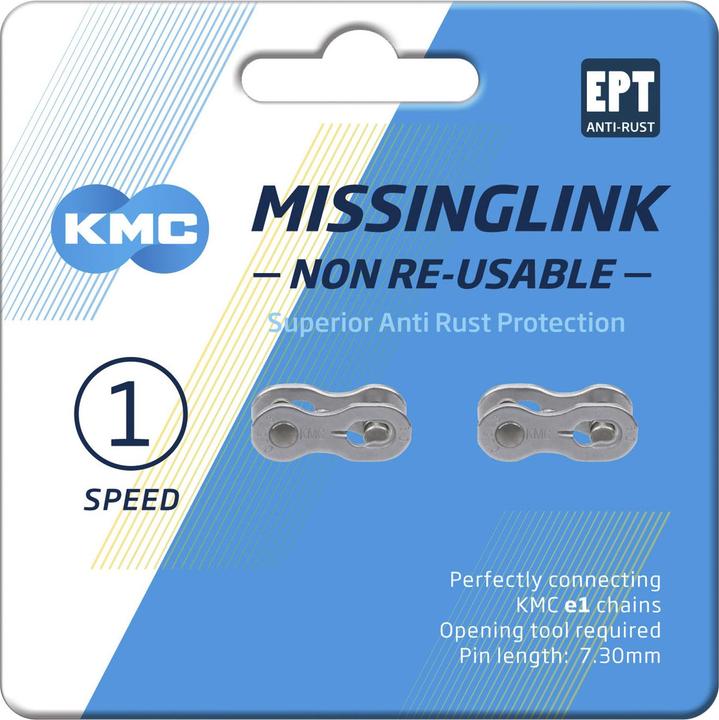 Produktbild KMC Kettenschloss MissingLink e1NR EPT 2pcs/Card