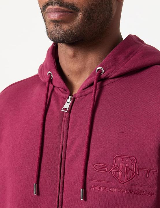 Image du produit GANT Sweat à capuche zippé tonal avec logo (M)