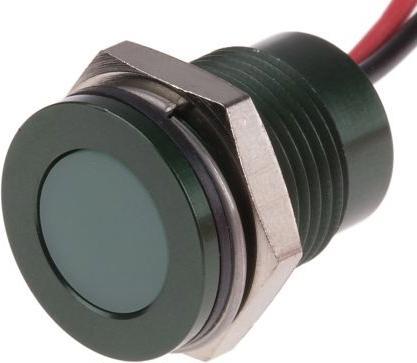 Produktbild RS PRO 14mm flush anodised LED wires, green 12V
