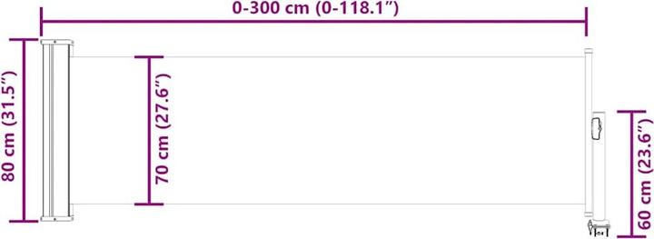 Actual product image vidaXL Seitenmarkise (3 m)