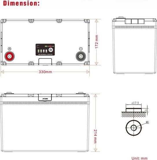 Produktbild Ritar LiFePO4 Batterie 12,8V 100Ah Froster (12.80 V, 100 Ah)