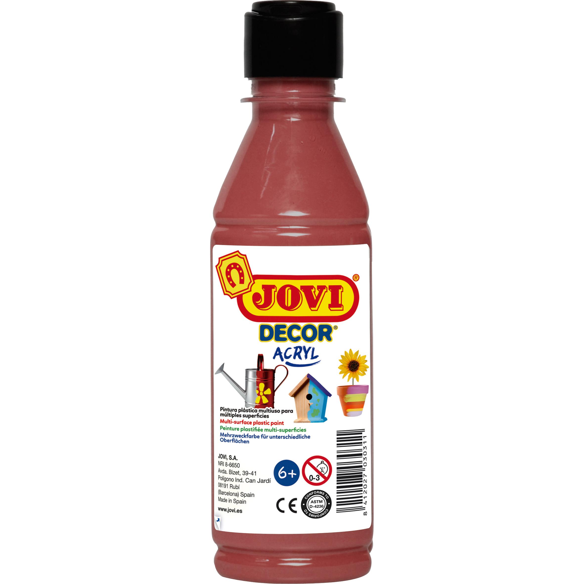 Jovi, Künstlerfarbe + Bastelfarbe, Acrylfarbe Jovidecor braun 250ml Flasche (Braun, 250 ml)
