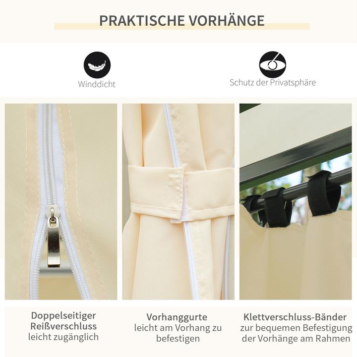 Produktbild Outsunny Gartenpavillon mit Doppeldach und Seitenteilen (400 cm, 300 cm)