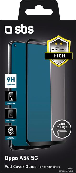 Immagine prodotto SBS Glass Screen Protector Full Cover Oppo A54 5G, nero (1 pz., Oppo A54 5G, Oppo A74 5G)