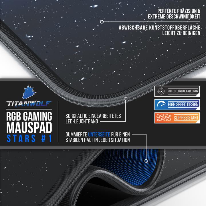 Actual product image Titanwolf RGB Gaming Mauspad (XXL)