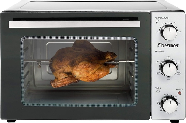 Image du produit Bestron Four gril avec tournebroche, pierre à pizza et fonction chaleur tournante