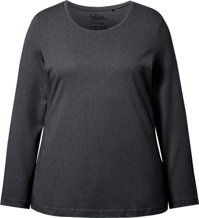 Actual product image Ulla Popken Basic Round Neck Long Sleeve Slim Fit Cotton Tee (46, 48)