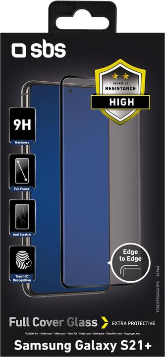 Actual product image SBS Glass Screen Protector Full Cover Samsung Galaxy S21+, black (1 pcs., Samsung Galaxy S21+)