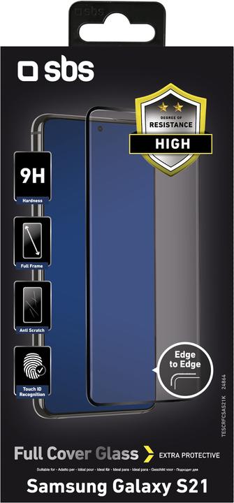 Produktbild SBS Glas Displayschutz Full Cover Samsung Galaxy S21, schwarz (1 Stk., Samsung Galaxy S21+)