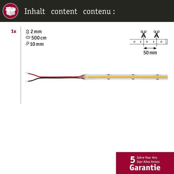 Productafbeelding Paulmann PAUL LED stripverlichting (Neutraal wit, 500 cm, Interieur)