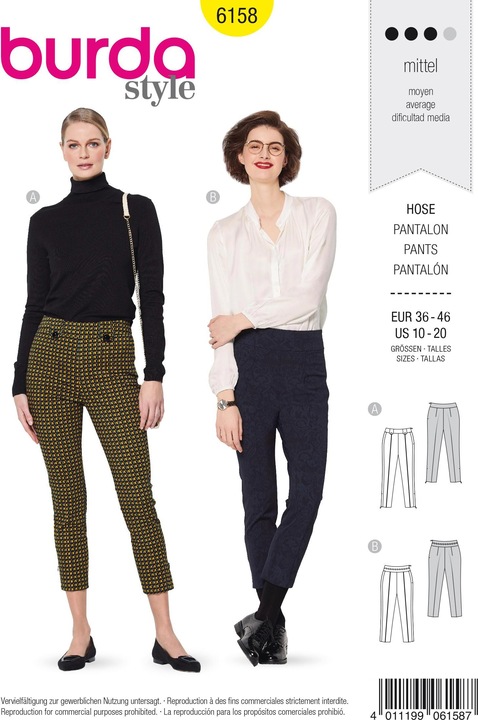 Actual product image Pattern trousers with shaped waistband