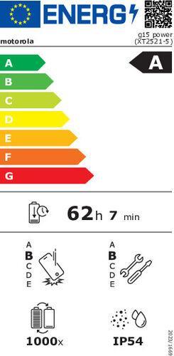 Label énergétique Motorola Moto G15 Power (256 Go, Gris gravitationnel, 6.73", Double SIM, 4G)