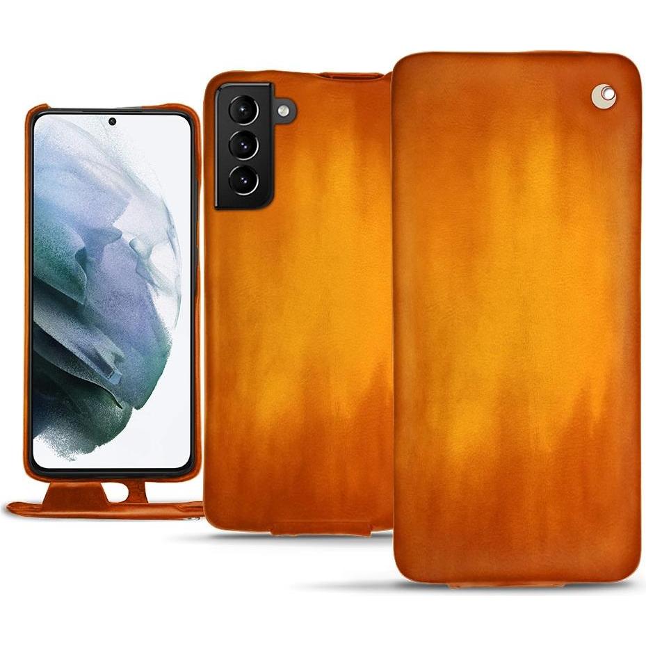 Thumbnail - Noreve Lederschutzhülle vertikal (Samsung Galaxy S21+), Smartphone Hülle, Orange