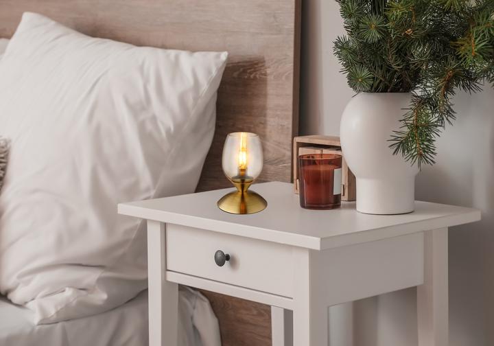 Produktbild Globo Kuwaita E14 Tischleuchte Messingfarben Matt, Metall 18cm 24007M (E14)