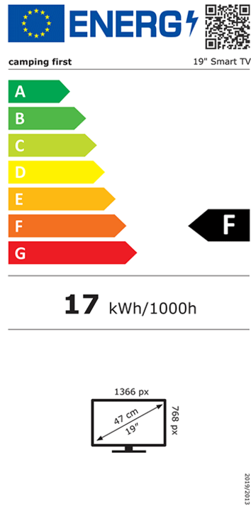 Energielabel Camping First 19 Slimme (19", LED, Klaar voor HD)