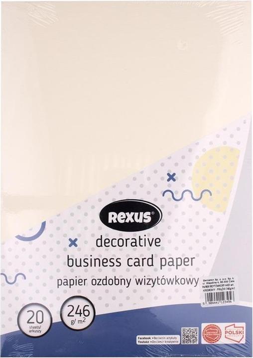 Produktbild Beniamin A4/20 Blatt cremefarbenes Visitenkartenpapier – Streifen (240 g/m², A4)