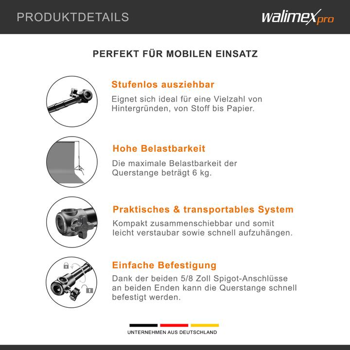 Image du produit Walimex Tige de fond de télescope (3 cm, 307 cm)