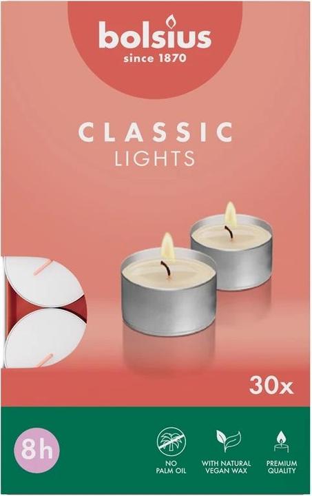 Produktbild Bolsius Teelichte 8Std silber 30St (30 Stk.)